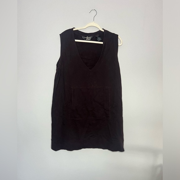 Norma Kamali Sleeveless V-Neck Tunic Sweatshirt Vest Top XXL - Picture 2 of 4